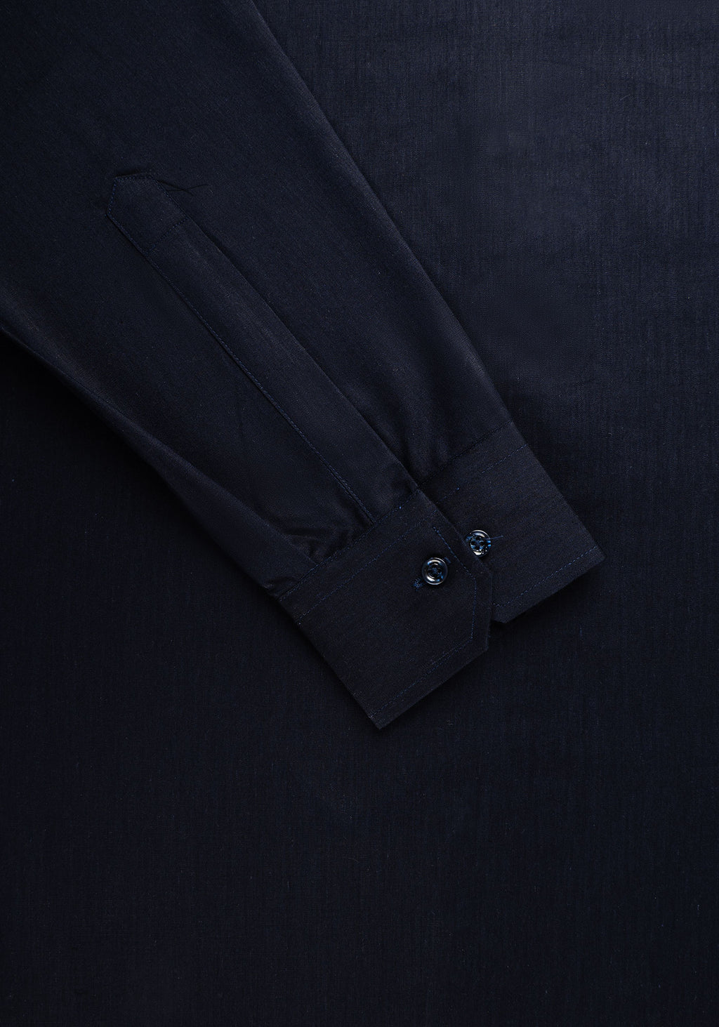 Navy Blue Linen. Men's Formal Shirt.