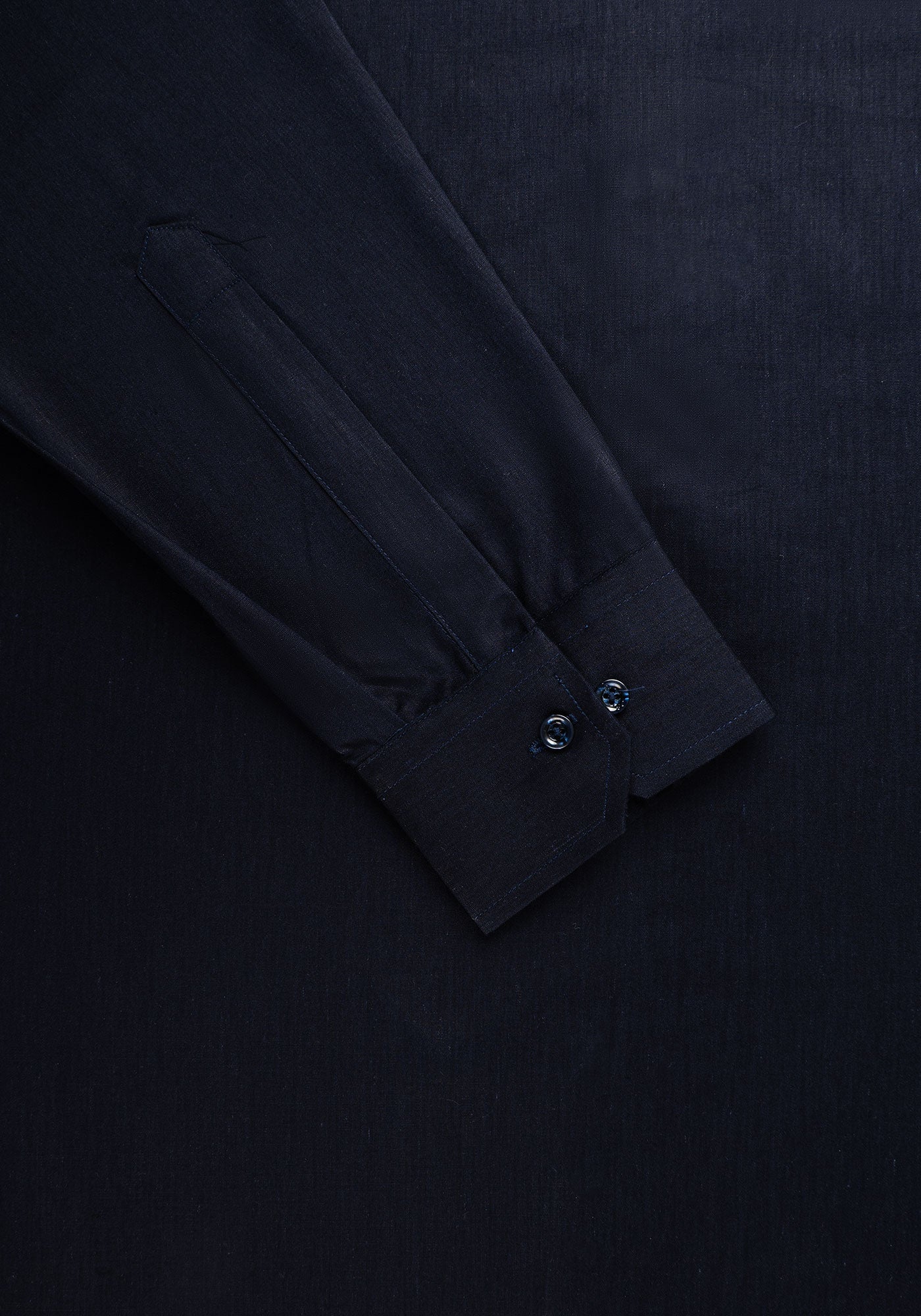 Navy Blue Linen. Men's Formal Shirt.