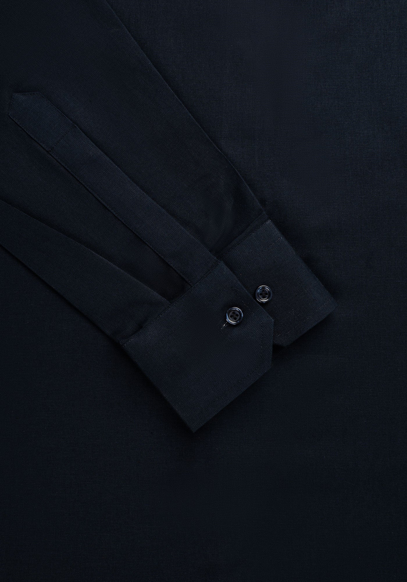 Dark Blue Linen. Men's Formal Shirt.