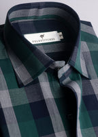 Green, Navy, and Grey Plaid